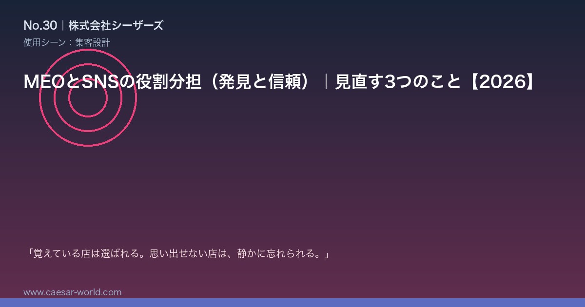 MEOとSNSの役割分担（発見と信頼）