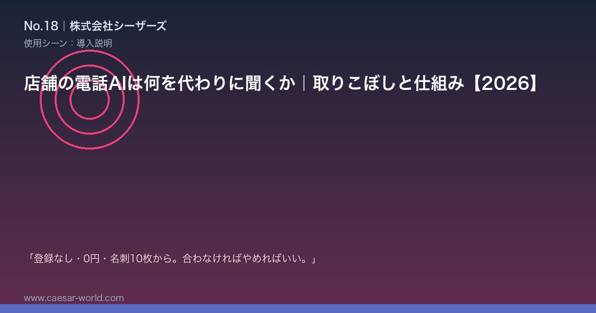 店舗の電話AIは何を代わりに聞くか