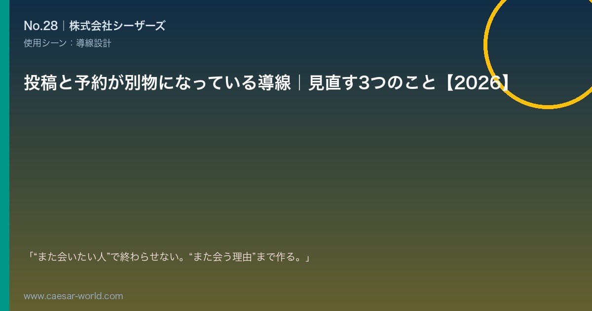 投稿と予約が別物になっている導線