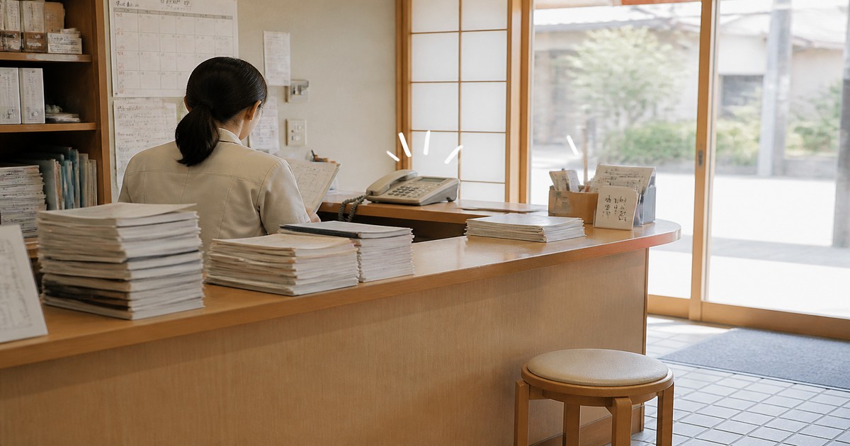 受付が一人の店の、電話の抱え込み方