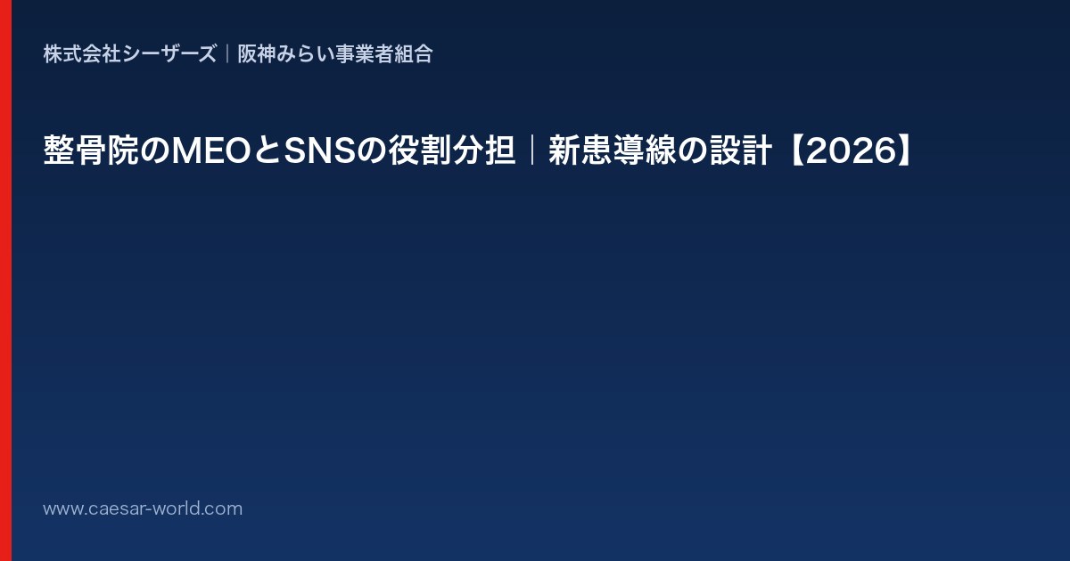 整骨院のMEOとSNSの役割分担
