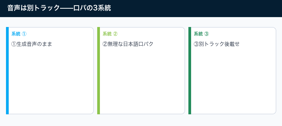 音声は別トラック——口パク事故の防ぎ方の3系統